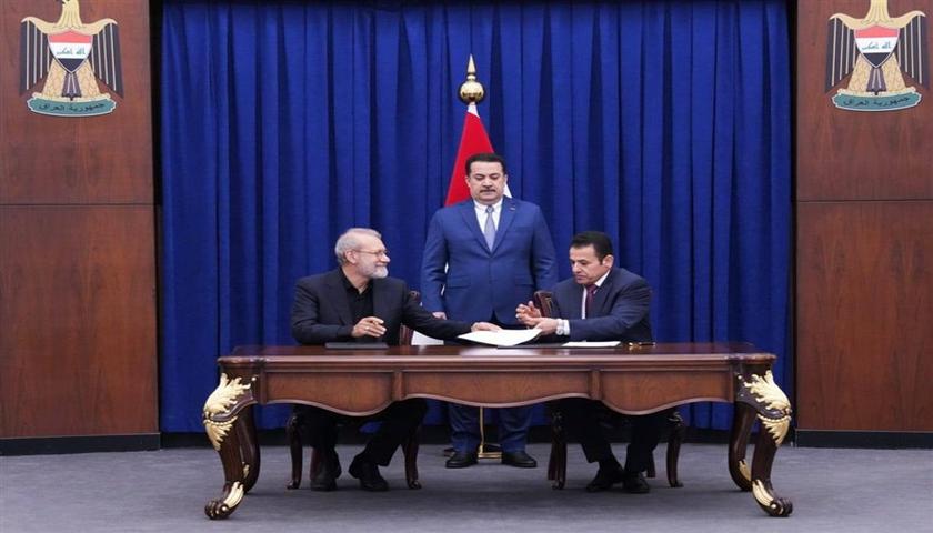 سەردانەکەی لاریجانی بۆ عێراق / واژۆکردنی ڕێکەوتنی ئەمنی لە نێوان تاران و بەغدا