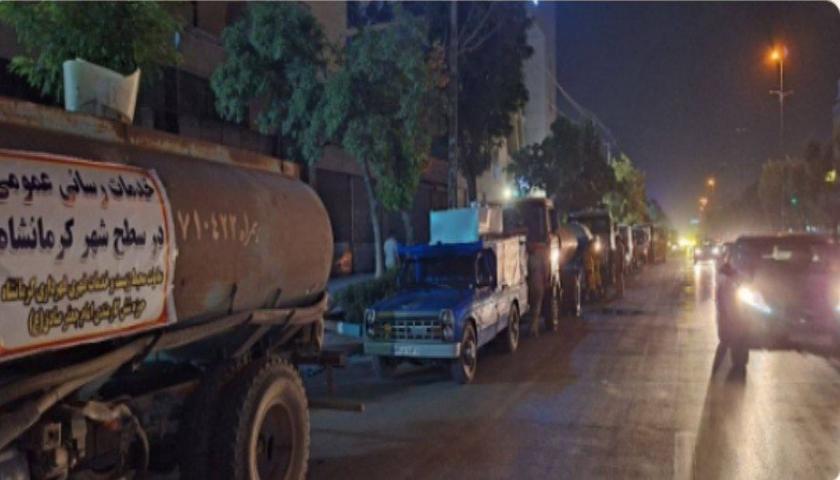 آغاز عملیات تنظیف، رفت و روب و شستشوی معابر شهری به صورت شبانه در کرمانشاه