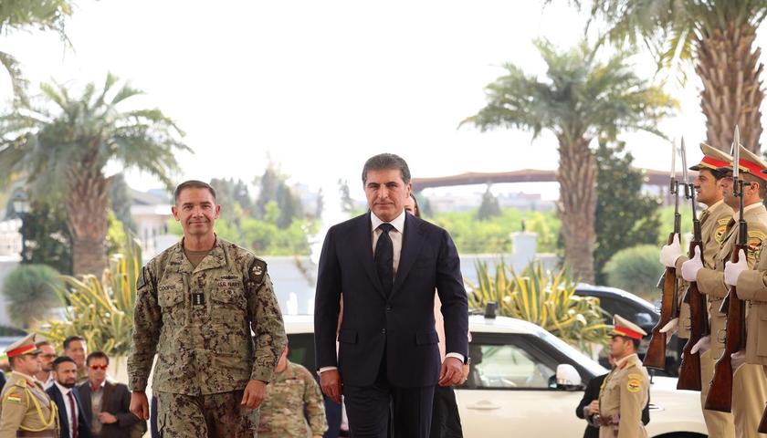 دیدار «نچیروان بارزانی» با دریاسالار «براد کوپر» فرمانده ستاد مرکزی ارتش آمریکا 
