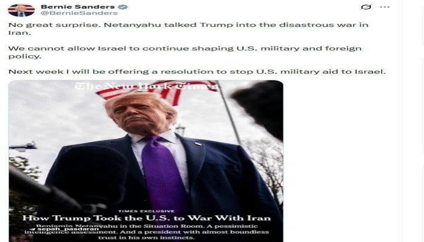 سناتور آمریکایی: نتانیاهو ترامپ را به جنگ فاجعه‌بار با ایران ترغیب کرد