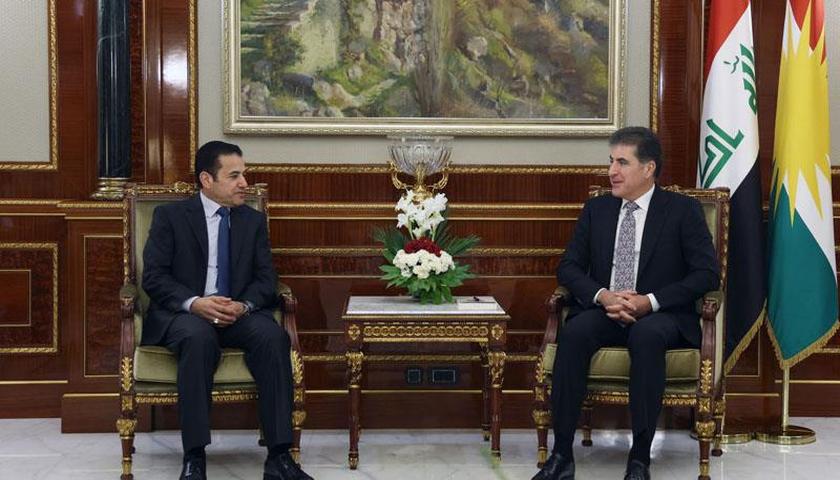 ئەعرەجی و بارزانی جەختیان لە سەر پابەندبوون بە ڕێکەوتنی ئەمنیی تاران – بەغدا کردەوە